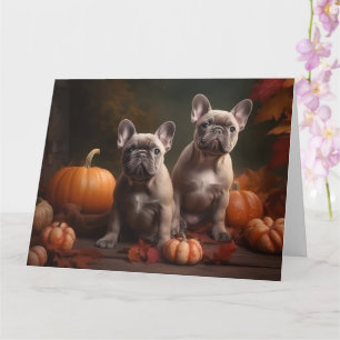 Tarjeta Cachorro de Bulldog Francés Delicia de Otoño Calab