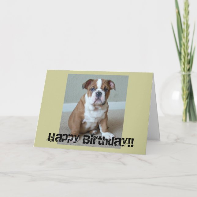 Tarjeta Cachorro de Bulldog inglés (Anverso)