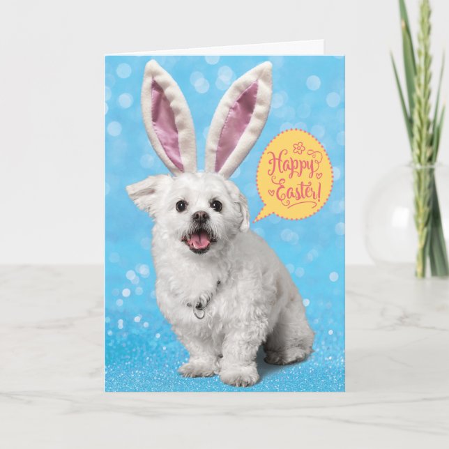 Tarjeta Cachorro de cachorro con orejas especiales para co (Anverso)