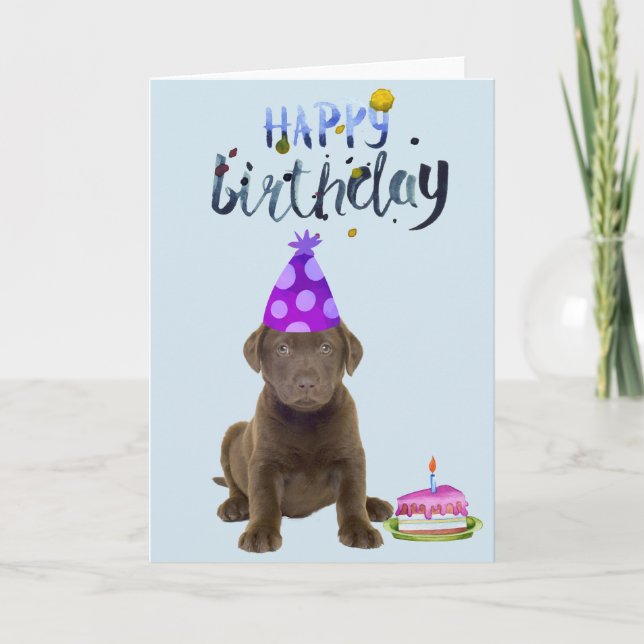 Tarjeta Cachorro de chocolate del laboratorio de recuperac (Anverso)