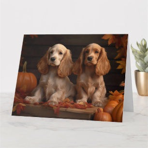 Tarjeta Cachorro de Cocker Spaniel Delicia de Otoño Calaba