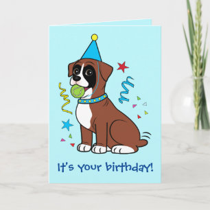 Tarjeta Cachorro de cumpleaños con Tennisball