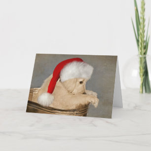 Tarjeta Cachorro de Golden Retriever Navidad