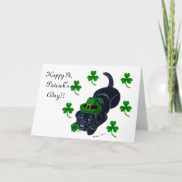 Tarjeta Cachorro de Labrador Negro del Día de San Patricio