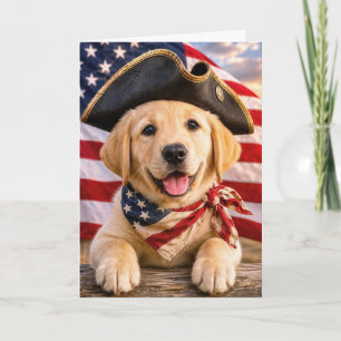 Tarjeta Cachorro de Labrador Retriever con un sombrero tri