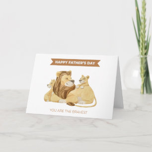 Tarjeta Cachorro de León Adorable Marrón Blanco Día del Pa