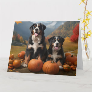 Tarjeta Cachorro de montaña suizo mayor Delicia de calabaz