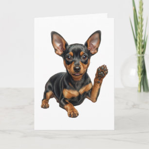 Tarjeta Cachorro de Pinscher Miniatura Min Pin Perro Papá 