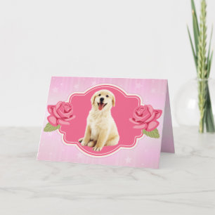 Tarjeta Cachorro de Retriever Dorado Adúltil Día de la Mad