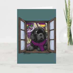 Tarjeta Cachorro de ventana nevada