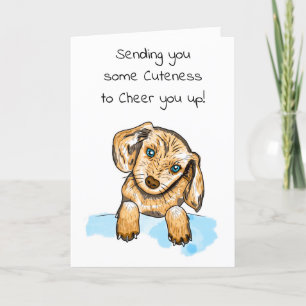 Tarjeta Cachorro dibujado a mano   Saluda.