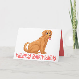 Tarjeta cachorro dibujos animados golden retriever feliz c