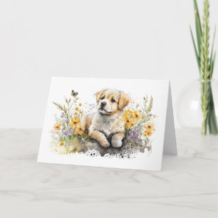 Tarjeta Cachorro en barro por cumpleaños