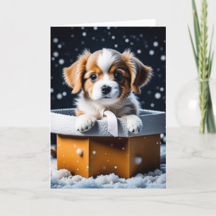 Tarjeta Cachorro en los Navidades de vacaciones de cajas d