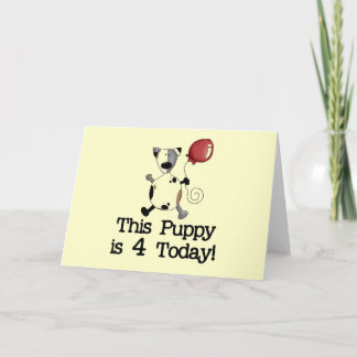 Tarjeta Cachorro es 4 camisetas de cumpleaños y regalos