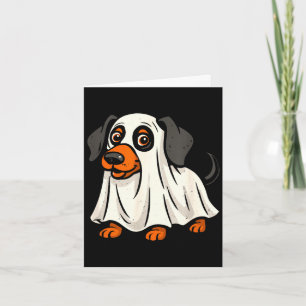 Tarjeta Cachorro fantasma adorable salchicha de Halloween