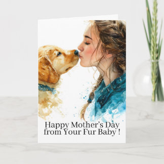 Tarjeta Cachorro Golden Retriever Feliz Día de la Madre Ma