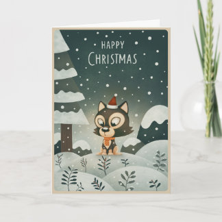 Tarjeta Cachorro Husky de Navidad