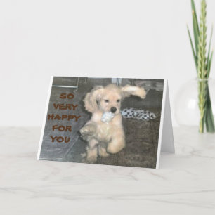 Tarjeta CACHORRO JUGUETÓN DICE "1er DÍA DE JARDÍN DE INFAN