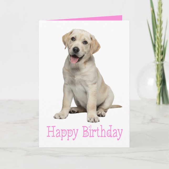 Tarjeta Cachorro Labrador Retriever Perro Labrado Amarillo (Anverso)
