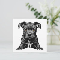 Cachorro Leal Pitbull Negro Orgullosa Mamá Papá Pe