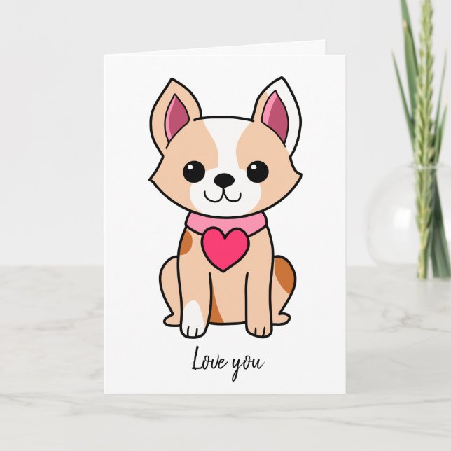 Tarjeta Cachorro lindo de San Valentín (Anverso)