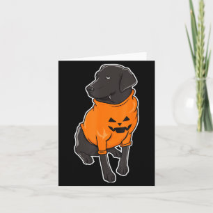 Tarjeta Cachorro Mestizo Labrador Negro Calabaza de Hallow