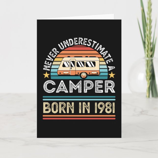 Tarjeta Cachorro nacido en 1981 40º regalo de camping (Anverso)