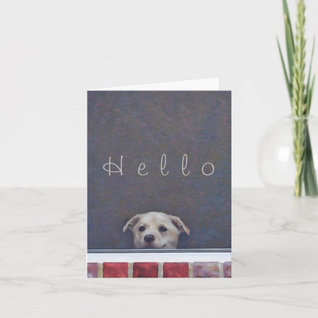 Tarjeta ¡Cachorro que se levanta para saludar! (Anverso)