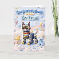 Cachorro robot adorable felicitaciones por tu dios