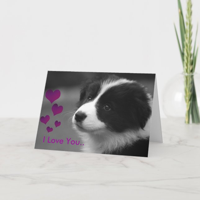 Tarjeta Cachorro, te amo (Anverso)