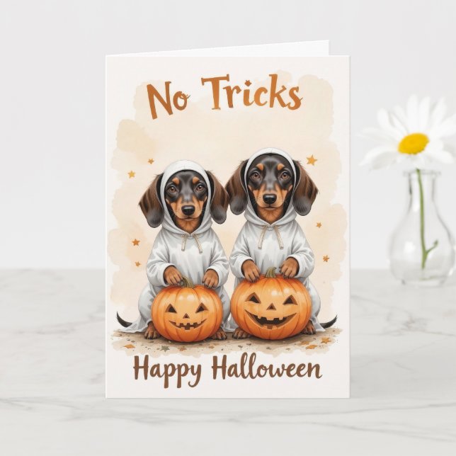 Tarjeta Cachorros de calabaza adorables amantes de la masc (Planta pequeña)
