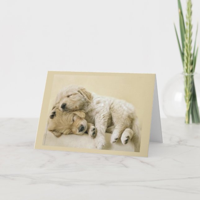 Tarjeta Cachorros de Golden Retriever (Anverso)