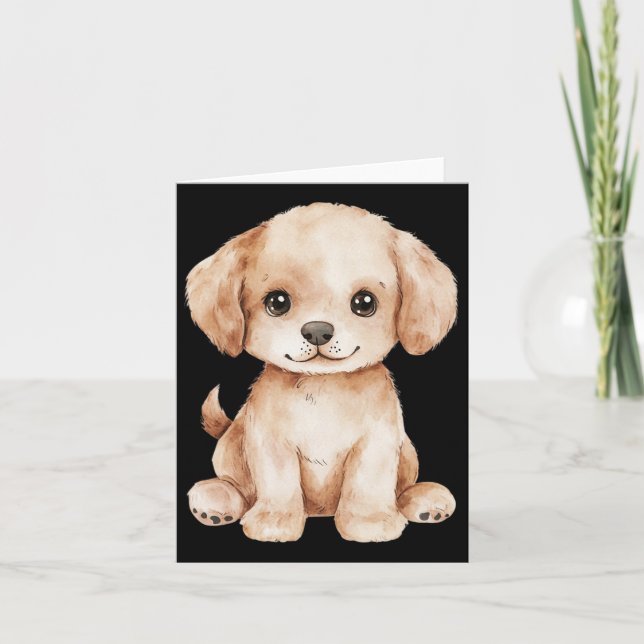 Tarjeta Cachorros labradores adorables papá mamá retriever (Anverso)