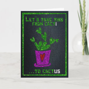 Tarjeta Cacti To Cactus Funny Purpurina Valentine Card