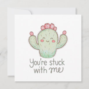 Tarjeta Cactus Atrapado Contigo 