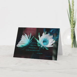 Tarjeta "Cactus azules #70" con poema: Amistad definida