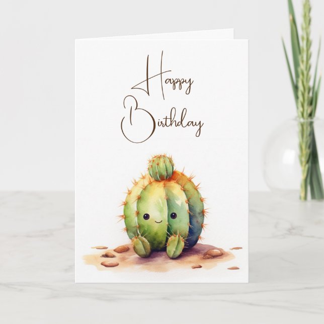 Tarjeta Cactus Birthday (Anverso)