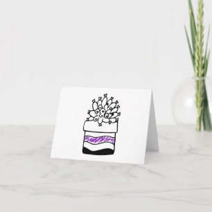 Tarjeta Cactus Cacti con cubo morado BLANK