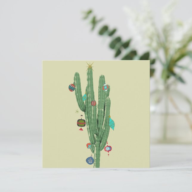 Tarjeta Cactus Christmas Tree (Anverso de pie)
