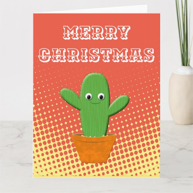 Tarjeta Cactus de dibujos animados lindo (Anverso)