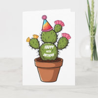 cactus de pera espinosa en la olla usando gorra de