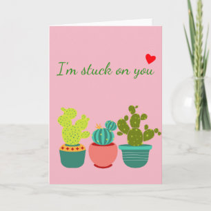Tarjeta Cactus Desierto Suroeste Suculento Día de San Vale
