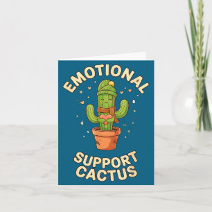 Tarjeta Cactus Divertido De Apoyo Emocional Suculento Kawa