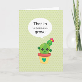 Tarjeta Cactus Divertido y Lindo Gracias por Ayudarme a Cr