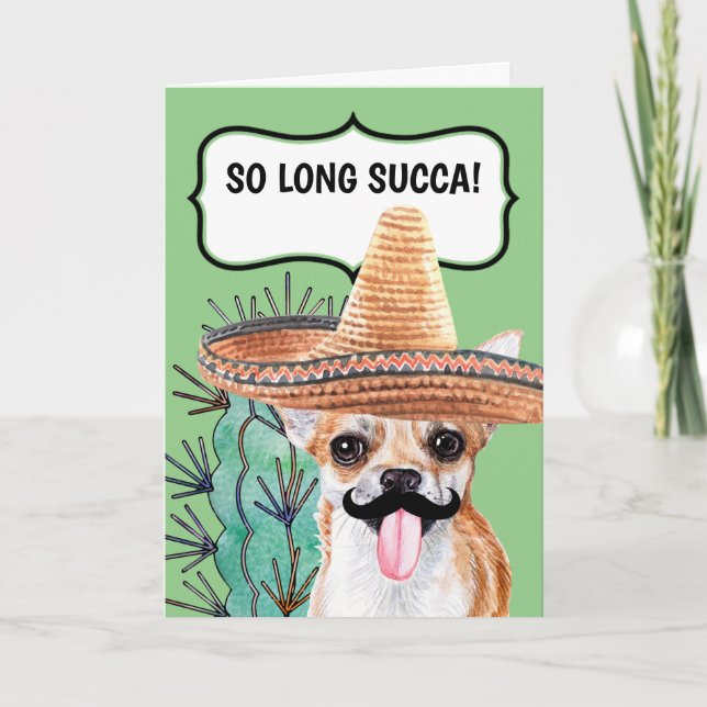 Tarjeta Cactus divertidos, perrito mexicano de chihuahua (Anverso)