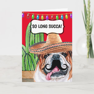Tarjeta Cactus divertidos tanto tiempo succa perro bulldog