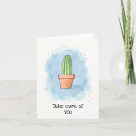 Tarjeta Cactus en Maceta - Azul