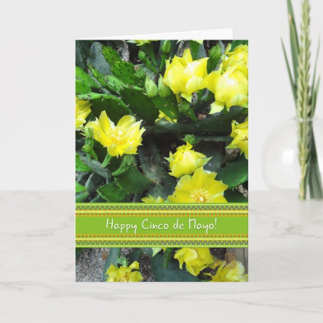 Tarjeta Cactus en pleno auge Cinco de Mayo (Anverso)