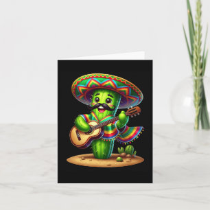 Tarjeta Cactus Sombrero Guitarra Cinco De Mayo Niños Hombr